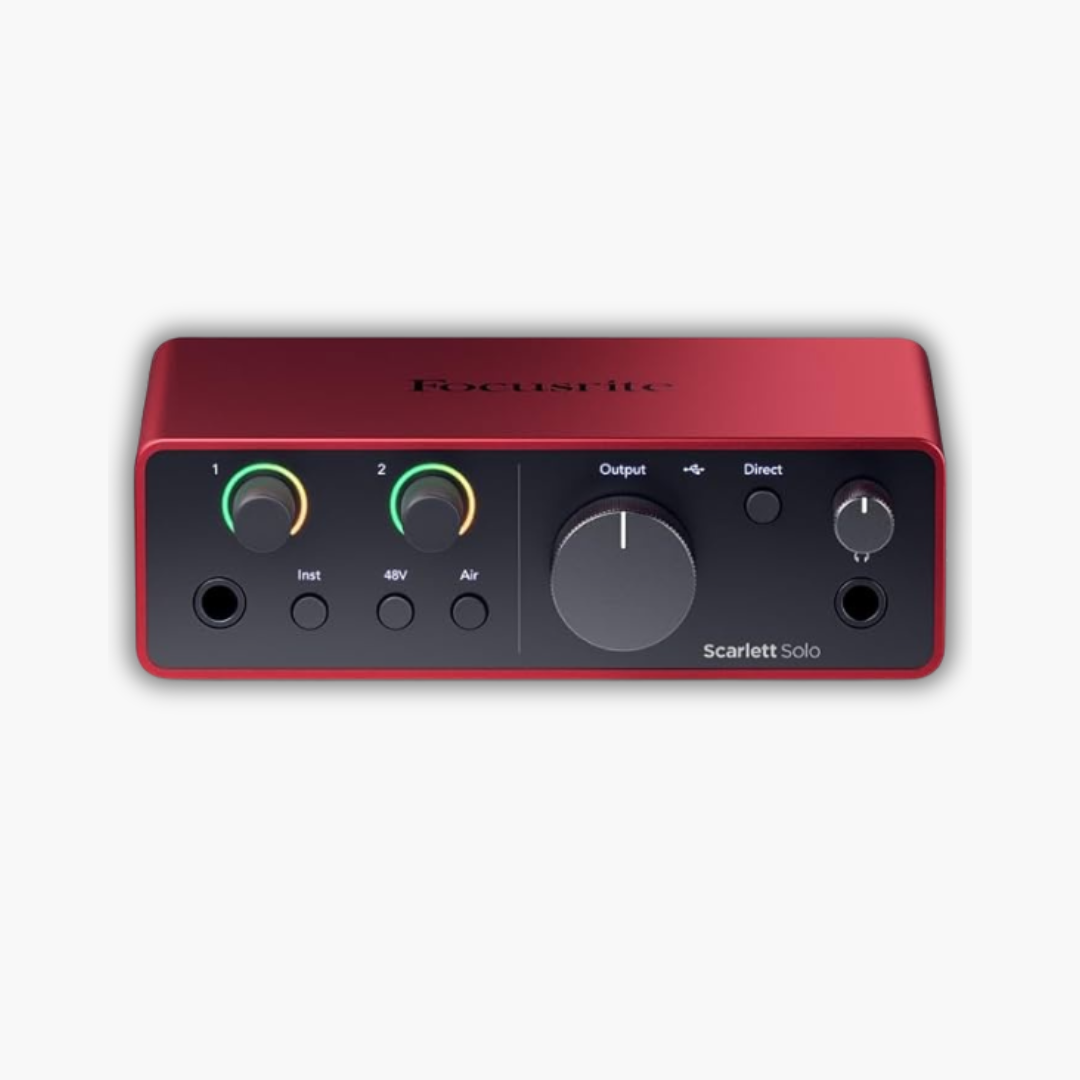 Focusrite Scarlett 2i2, Solo (4th Gen) USB Audio Interface, Studio pack