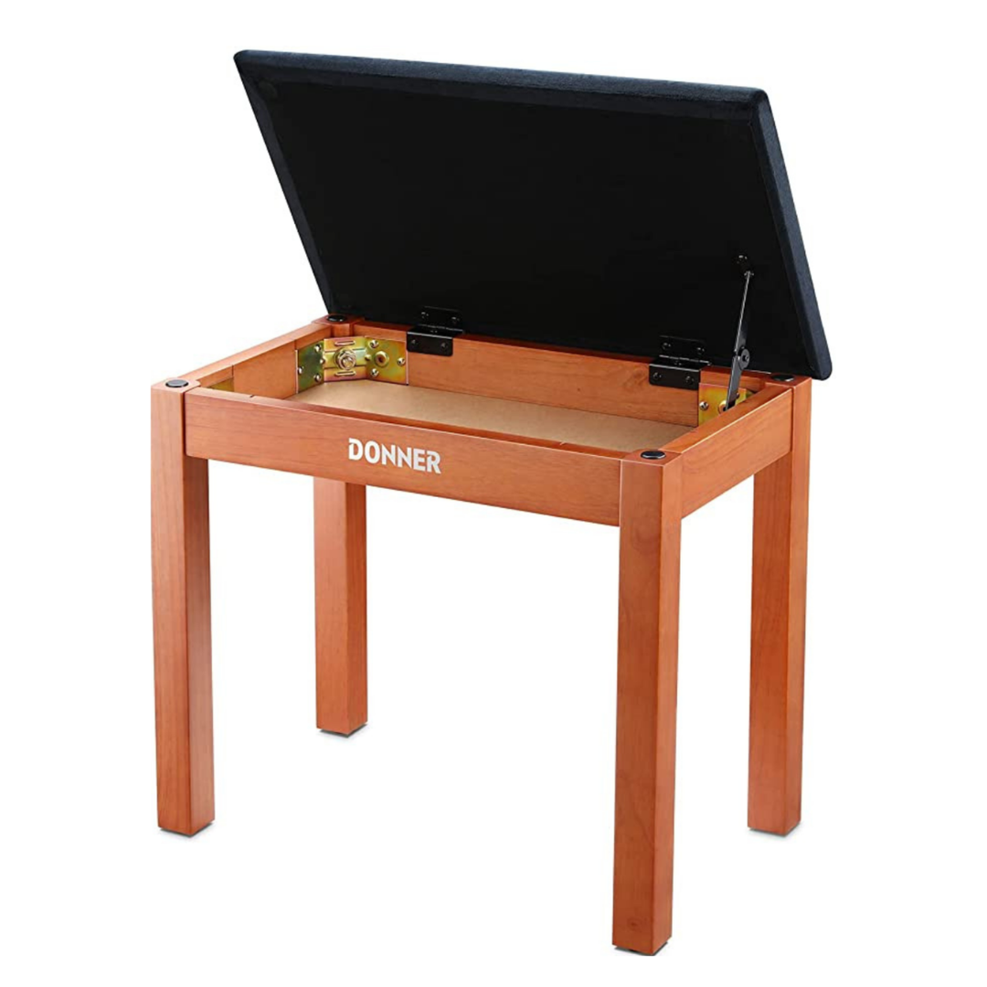 Donner DKB-10 Piano Bench, (White / Brown / Burly Wood)