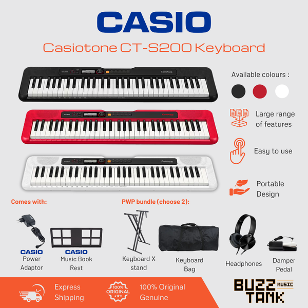 Casio CT-S200 Casiotone 61-Keys Portable Keyboard