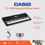 Casio CT-X700 Casiotone 61-Key Portable Keyboard, Black
