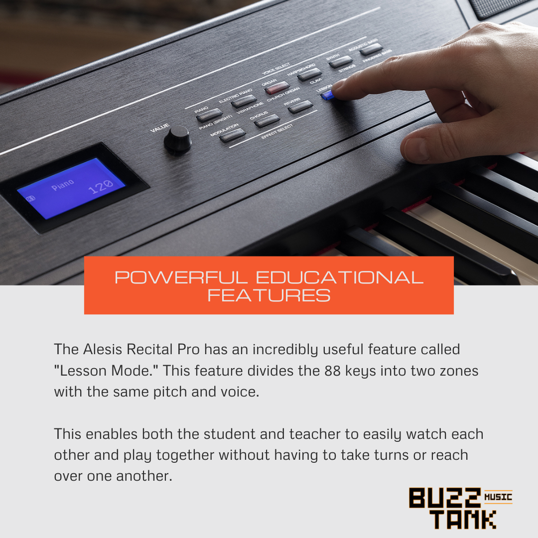 Alesis Recital Pro 88 Key Digital Piano with Hammer Action Keys