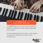 Alesis Prestige Artist 88-Key Digital Piano Bundle Pack