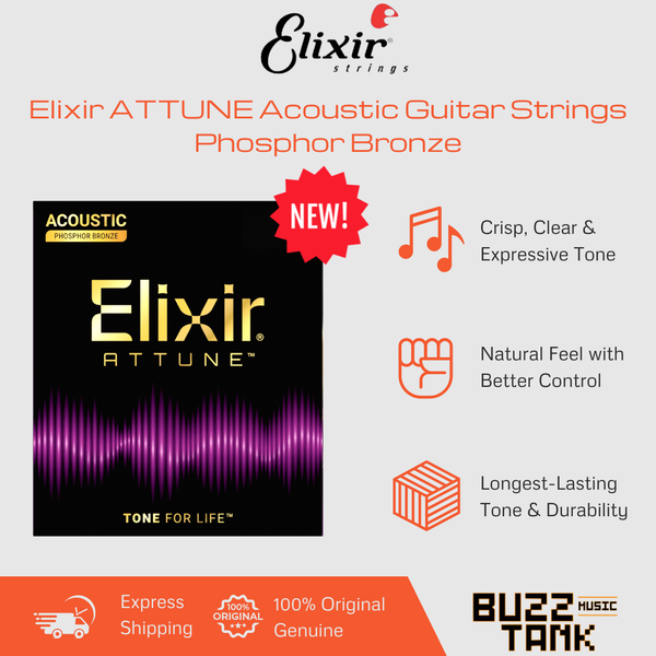 Elixir ATTUNE Acoustic Guitar Strings Phosphor Bronze