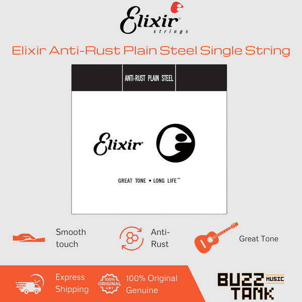 Elixir Anti-Rust Plain Steel Single String Size 9 to 17