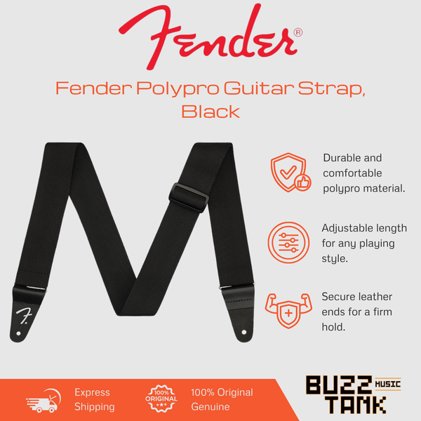 Fender Polypro Guitar Strap, Black