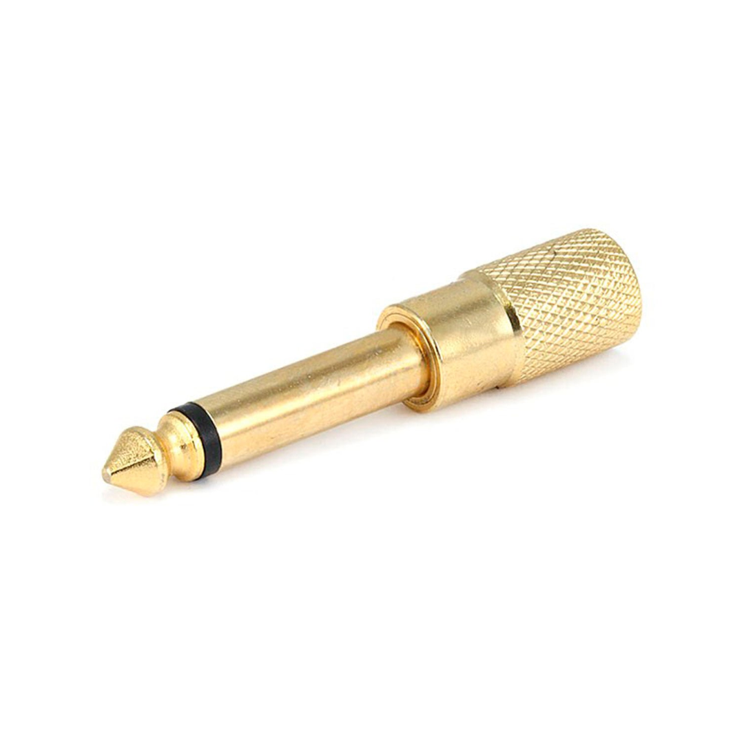 Audio Jack Adapter Converters between 3.5mm (1/8') Plug and 6.35mm (1/4') - Mono or Stereo, Regular or Gold