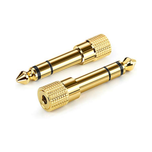 Audio Jack Adapter Converters between 3.5mm (1/8') Plug and 6.35mm (1/4') - Mono or Stereo, Regular or Gold