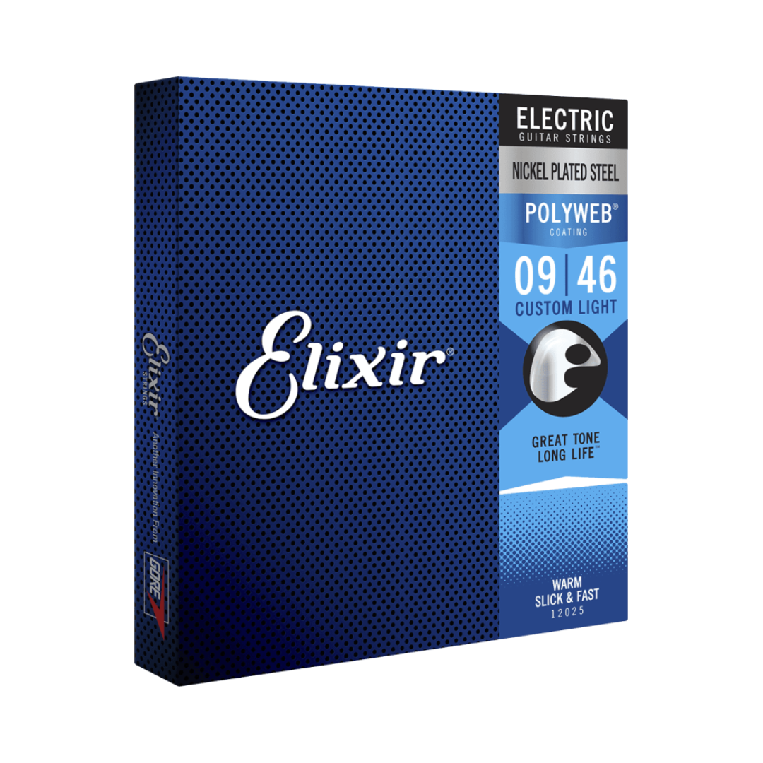 Elixir Polyweb Electric Guitar Strings Nickel Plated Steel 9/10 Gauge 12000 12050 12025