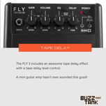 Blackstar Electric Guitar Mini Amplifier, Black (FLY3)