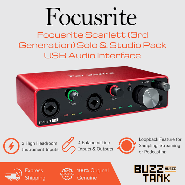 Focusrite Scarlett Solo & Studio Pack (3rd Generation) USB Audio Interface