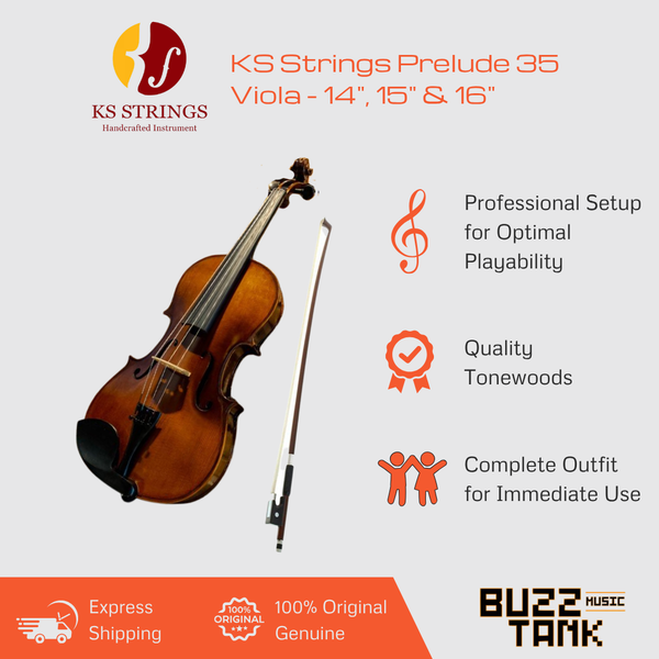 KS STRINGS Viola Prelude 35, 14", 15" and 16" with bow, case and rosin