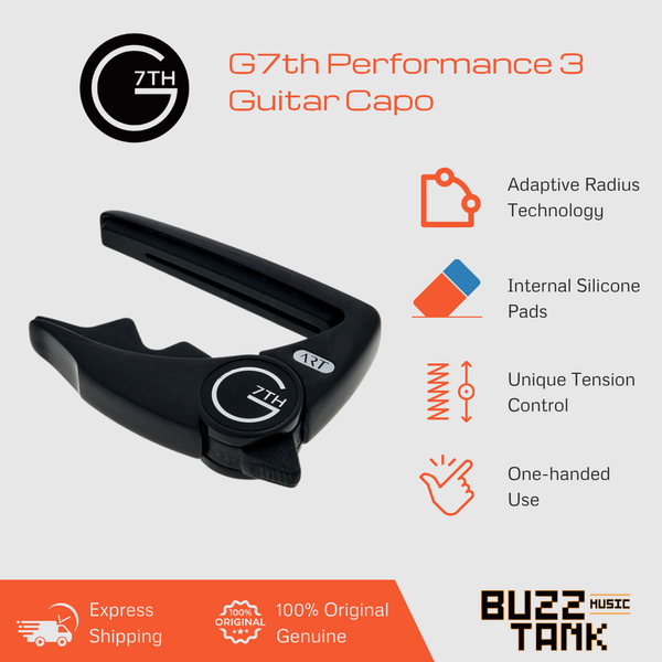 G7th G7 Performance 3 Celtic Gold Silver Black Special Edition Guitar Capo - Steel String