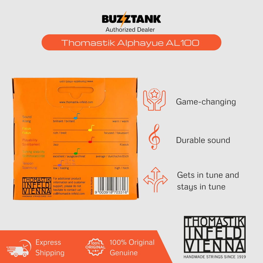 Thomastik Infeld Vienna AL100 Alphayue 4/4 Full Size Violin String Set (AL 100)