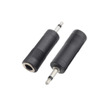 Audio Jack Adapter Converters between 3.5mm (1/8') Plug and 6.35mm (1/4') - Mono or Stereo, Regular or Gold