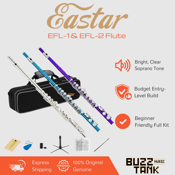 Eastar EFL-1 & EFL-2 Flute - Silver/Nickel Plated, Open/Close Hole, in C
