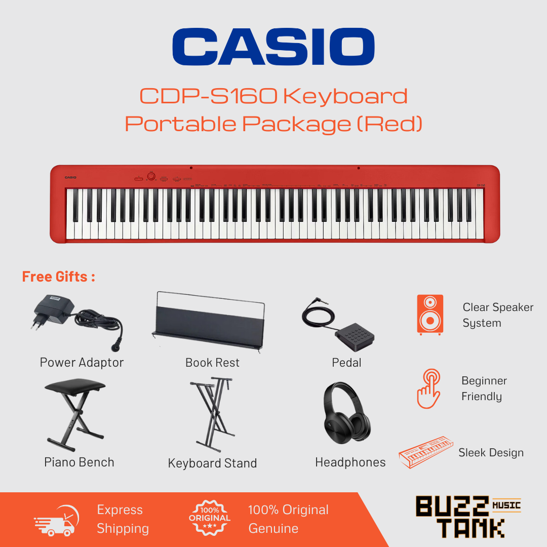 Casio CDP-S160 88-Key Digital Piano - Black or Red , Portable/Full Set/EDU Set