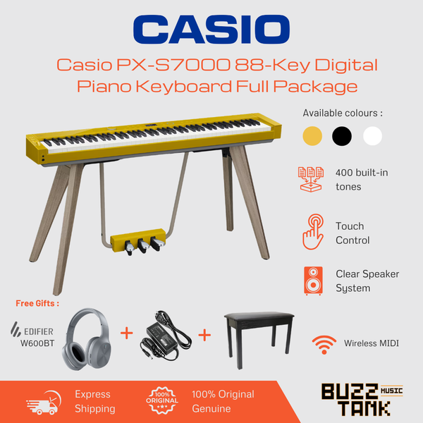 Casio PX-S7000 88-Key Digital Piano Keyboard Full Set