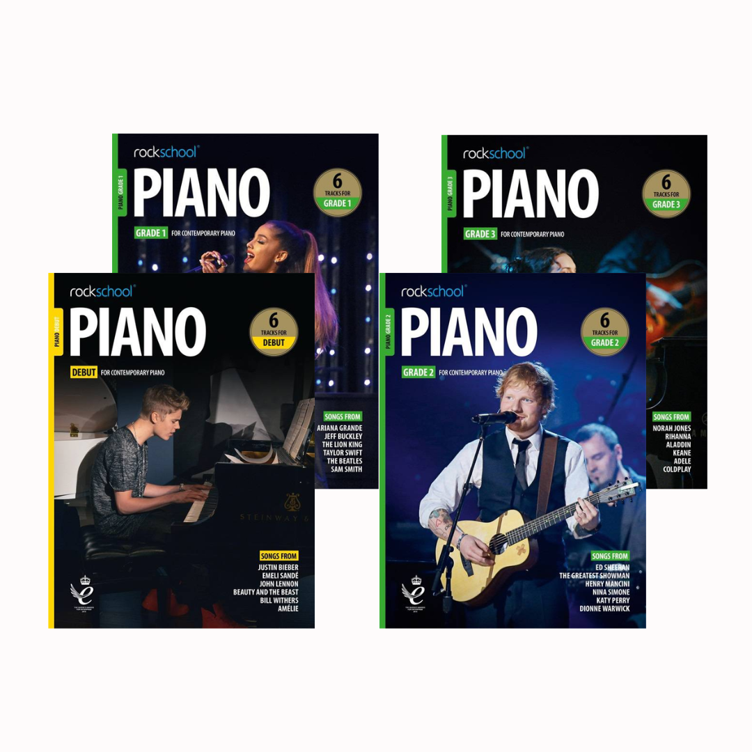 RSL Rockschool PIANO for Contemporary Piano (2019 - 2025) (6 Tracks) Debut Grade 1-8