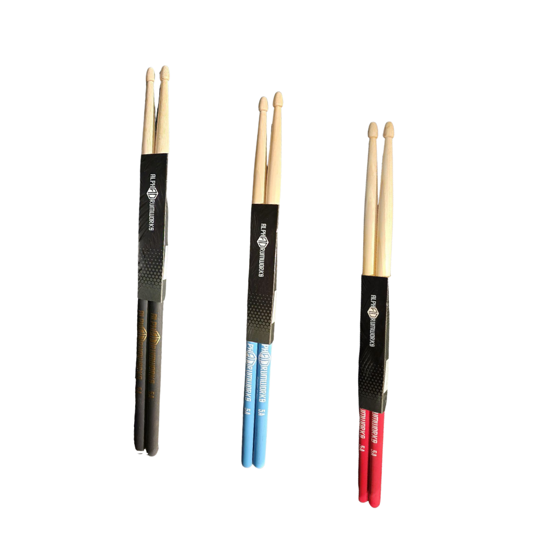 Alpha Drumworks 5A Colour Grips Drumsticks