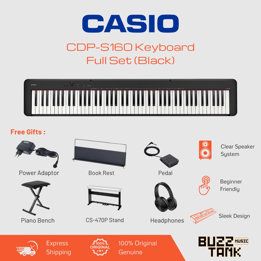 Casio CDP-S160 88-Key Digital Piano - Black or Red , Portable/Full Set/EDU Set
