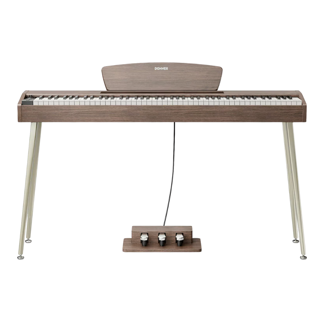 Donner DHP-100 PRO Digital Piano, Walnut, Wood or Beige - 88-Key, Velocity Sensitive, Immersive Sound, Elegant