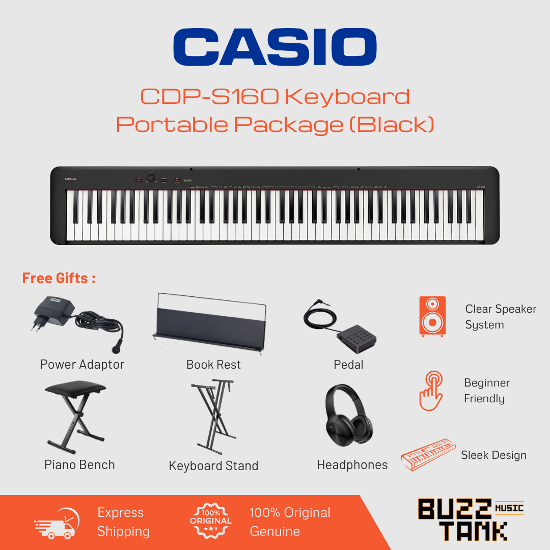 Casio CDP-S160 88-Key Digital Piano - Black or Red , Portable/Full Set/EDU Set