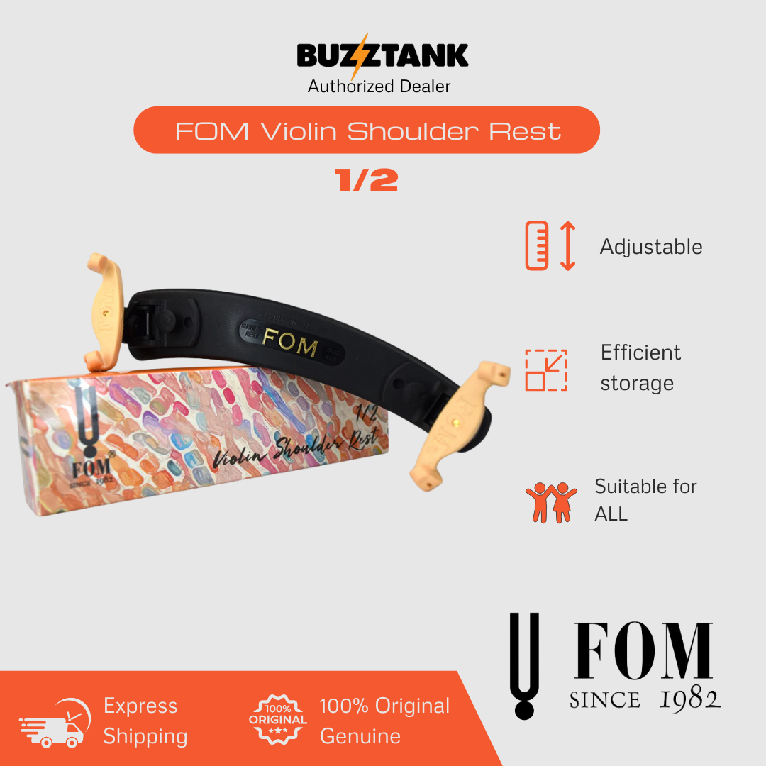 FOM Violin Shoulder Rest 1/4-1/16, 1/2, 4/4 - 3/4 sizes