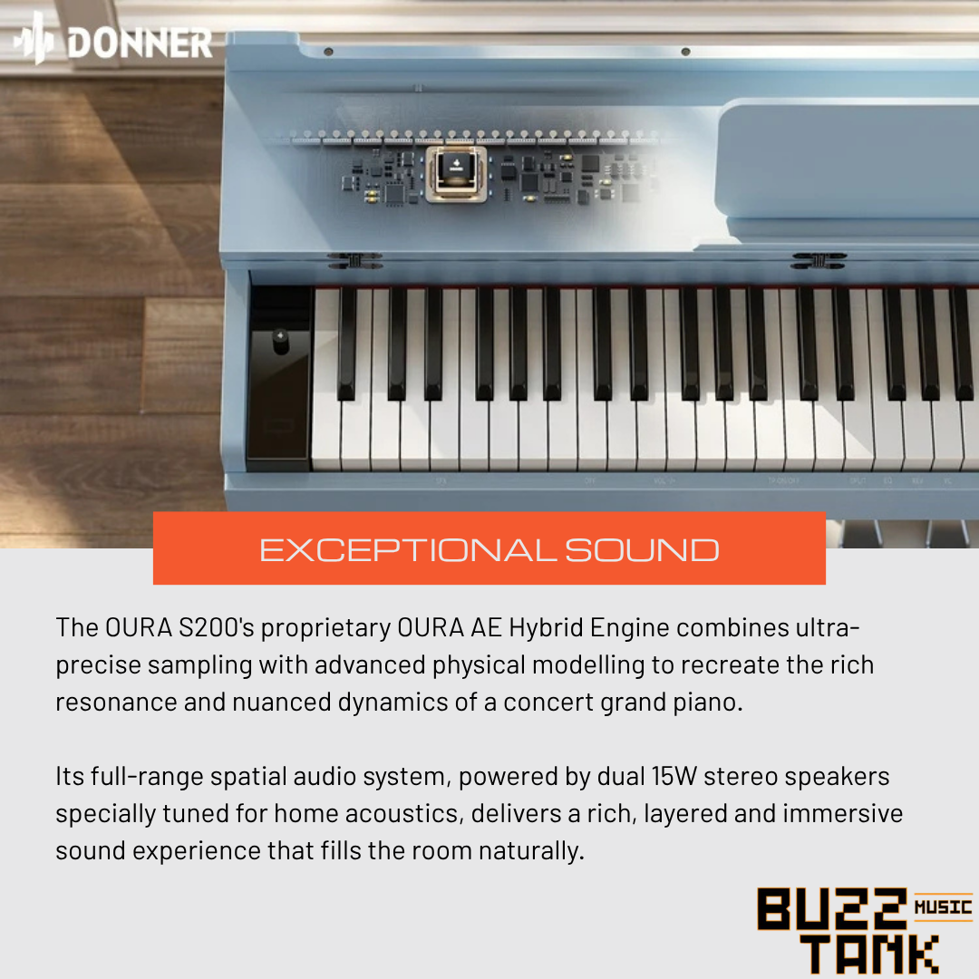Donner OURA S200 88-Key Home Digital Piano, White