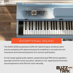 Donner OURA S200 88-Key Home Digital Piano, White