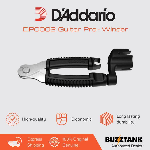 D'Addario DP0002 Planet Waves Pro-Winder Black String Winder, Cutter & Bridge Pin Puller