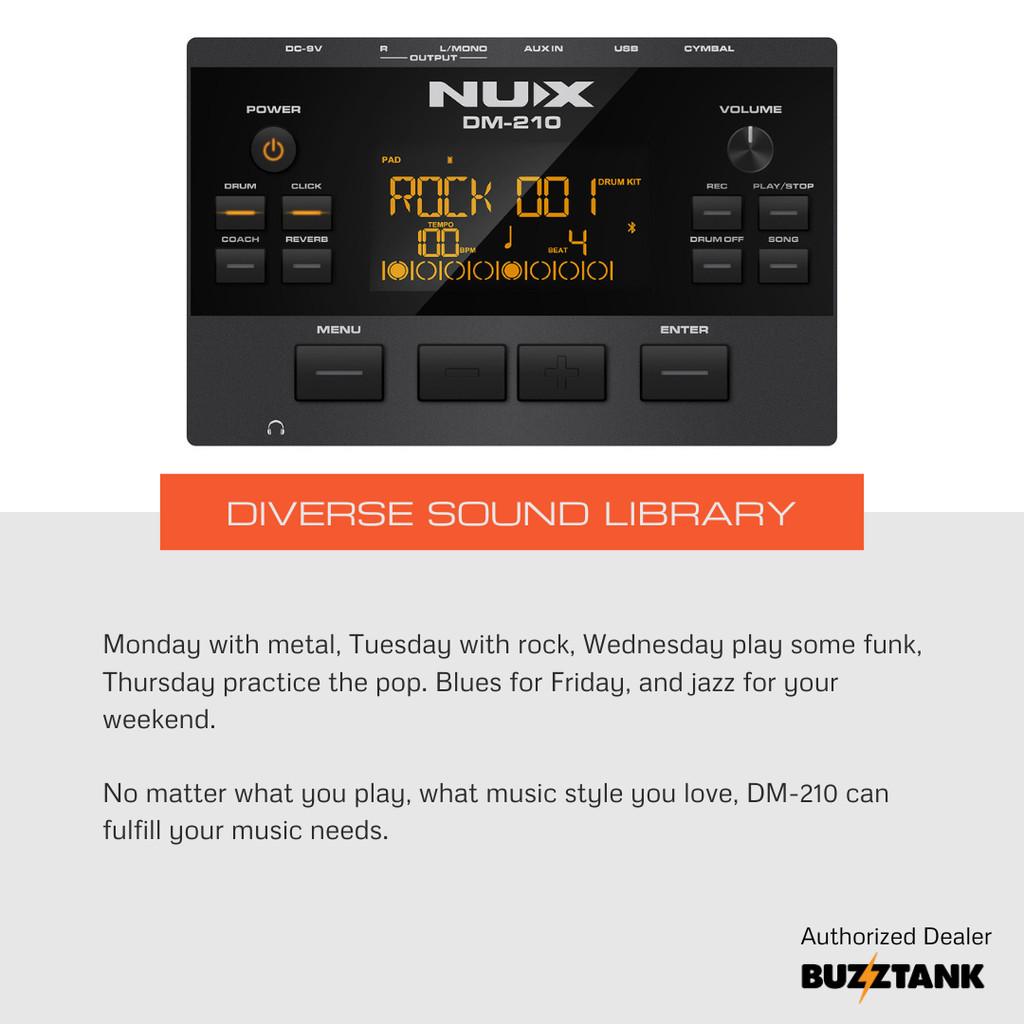 NUX DM-210 All Mesh Head Digital Electronic Drum Kit