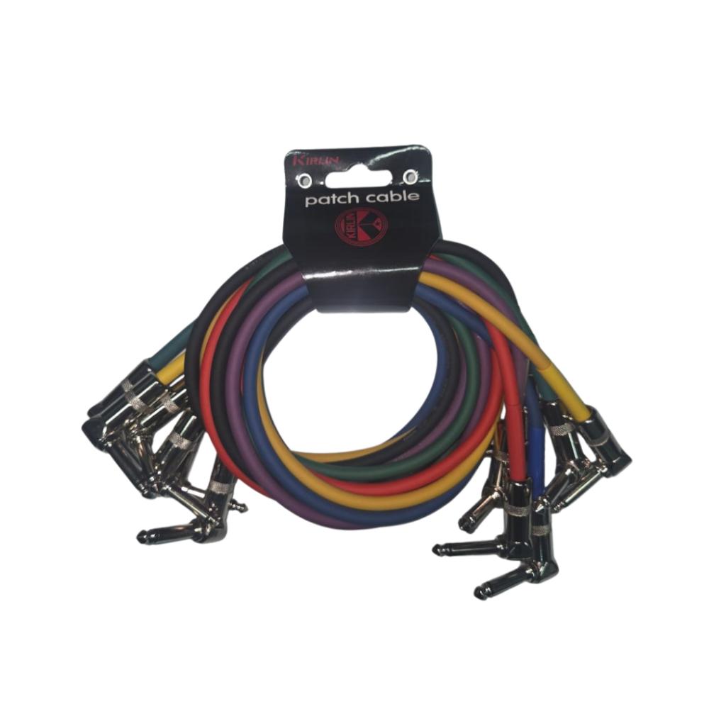 Kirlin 6-Pack Colorful Patch Cable, 1/4" Right Angle Mono Plug, 1m