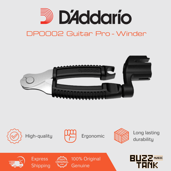 D'Addario DP0002 Planet Waves Pro-Winder Black String Winder, Cutter & Bridge Pin Puller