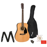 Fender FA-115 Dreadnought Guitar Pack V2, Walnut FB, Natural
