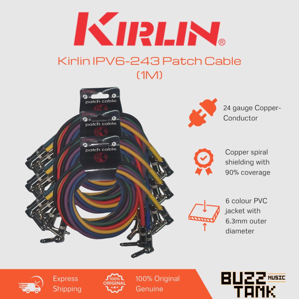 Kirlin 6-Pack Colorful Patch Cable, 1/4" Right Angle Mono Plug, 1m