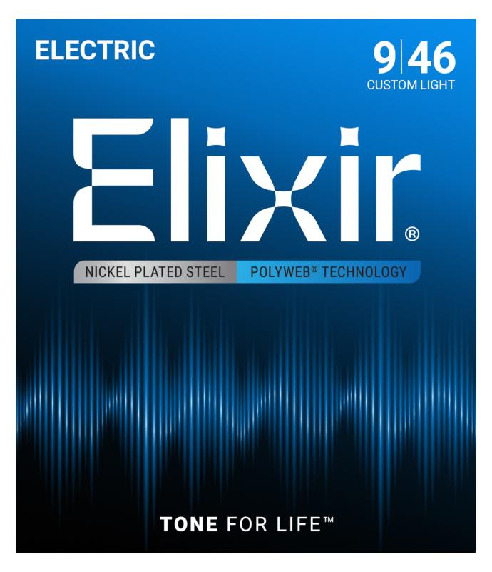 Elixir Polyweb Electric Guitar Strings Nickel Plated Steel 9/10 Gauge 12000 12050 12025