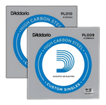 D'Addario PL009 Plain Steel Singles, PL010 Plain Steel Singles
