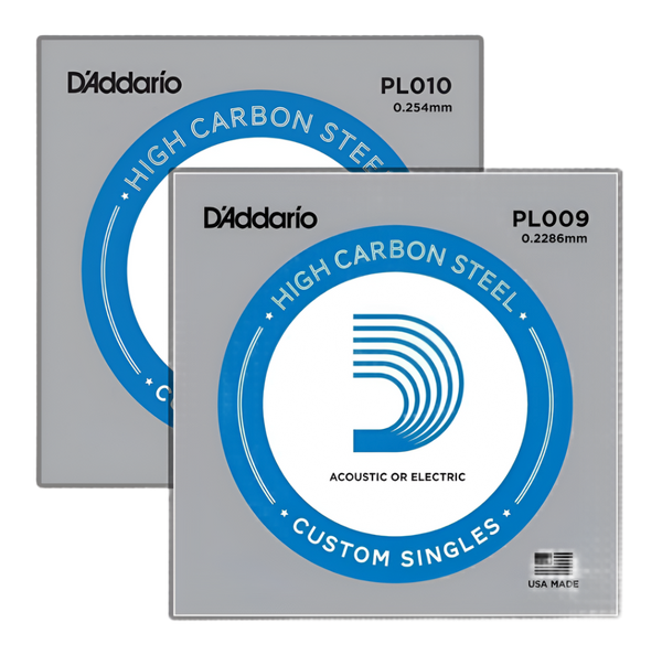 D'Addario PL009 Plain Steel Singles, PL010 Plain Steel Singles
