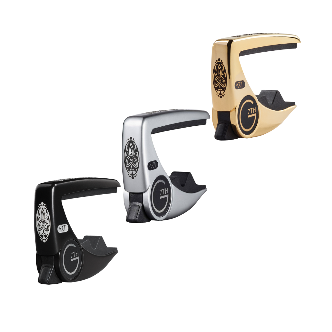 G7th G7 Performance 3 Celtic Gold Silver Black Special Edition Guitar Capo - Steel String