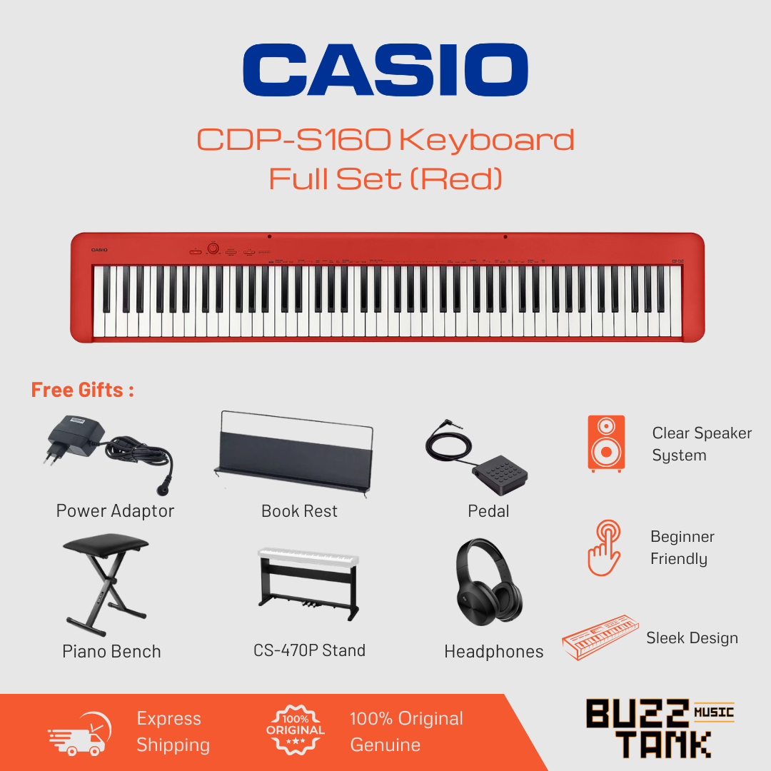 Casio CDP-S160 88-Key Digital Piano - Black or Red , Portable/Full Set/EDU Set