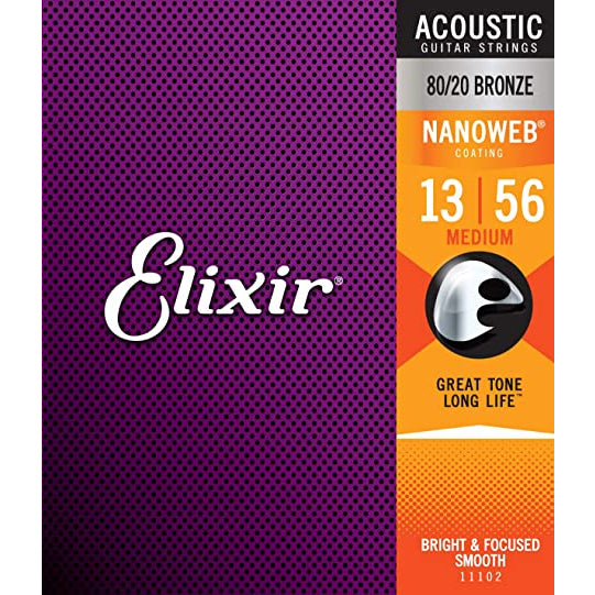 Elixir NANOWEB Acoustic Guitar Strings 80/20 Bronze