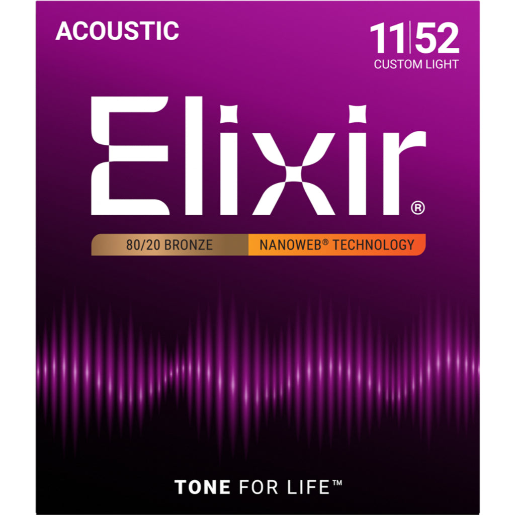 Elixir NANOWEB Acoustic Guitar Strings 80/20 Bronze