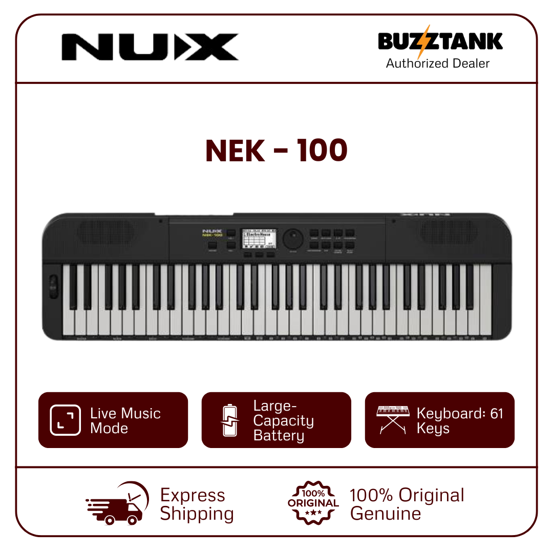 Nux NEK-100 61 Keys Portable Digital Electronic Keyboard (NEK100)