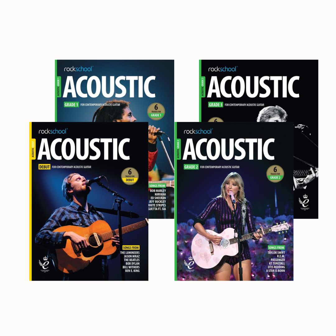 RSL Rockschool ACOUSTIC for Acoustic Guitar (2019 - 2025) (6 Tracks) Debut Grade 1-8