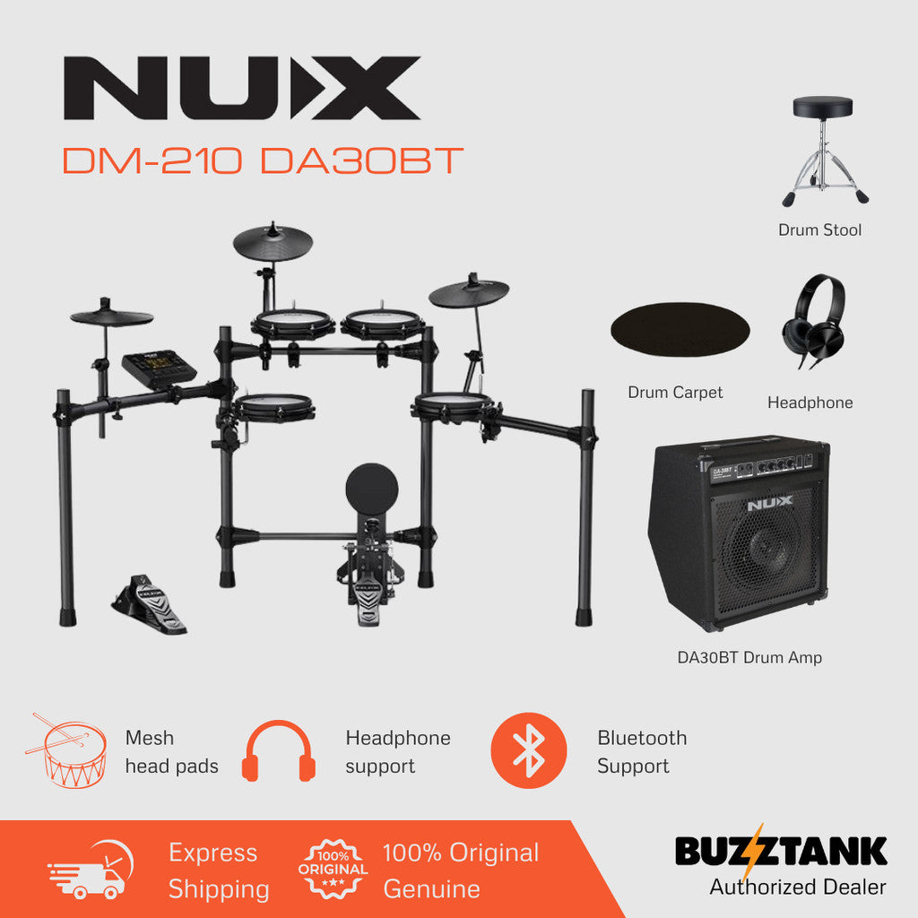 NUX DM-210 All Mesh Head Digital Electronic Drum Kit