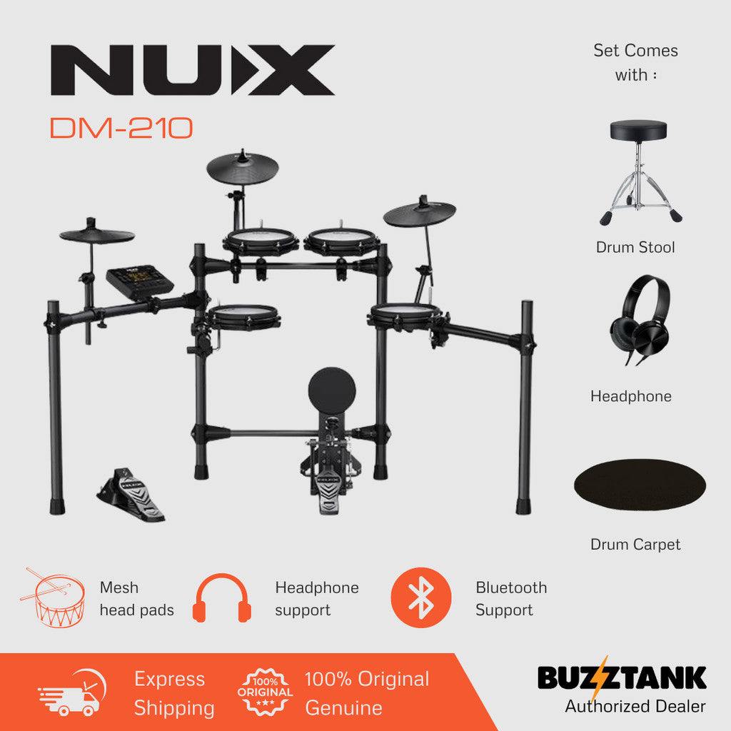 NUX DM-210 All Mesh Head Digital Electronic Drum Kit