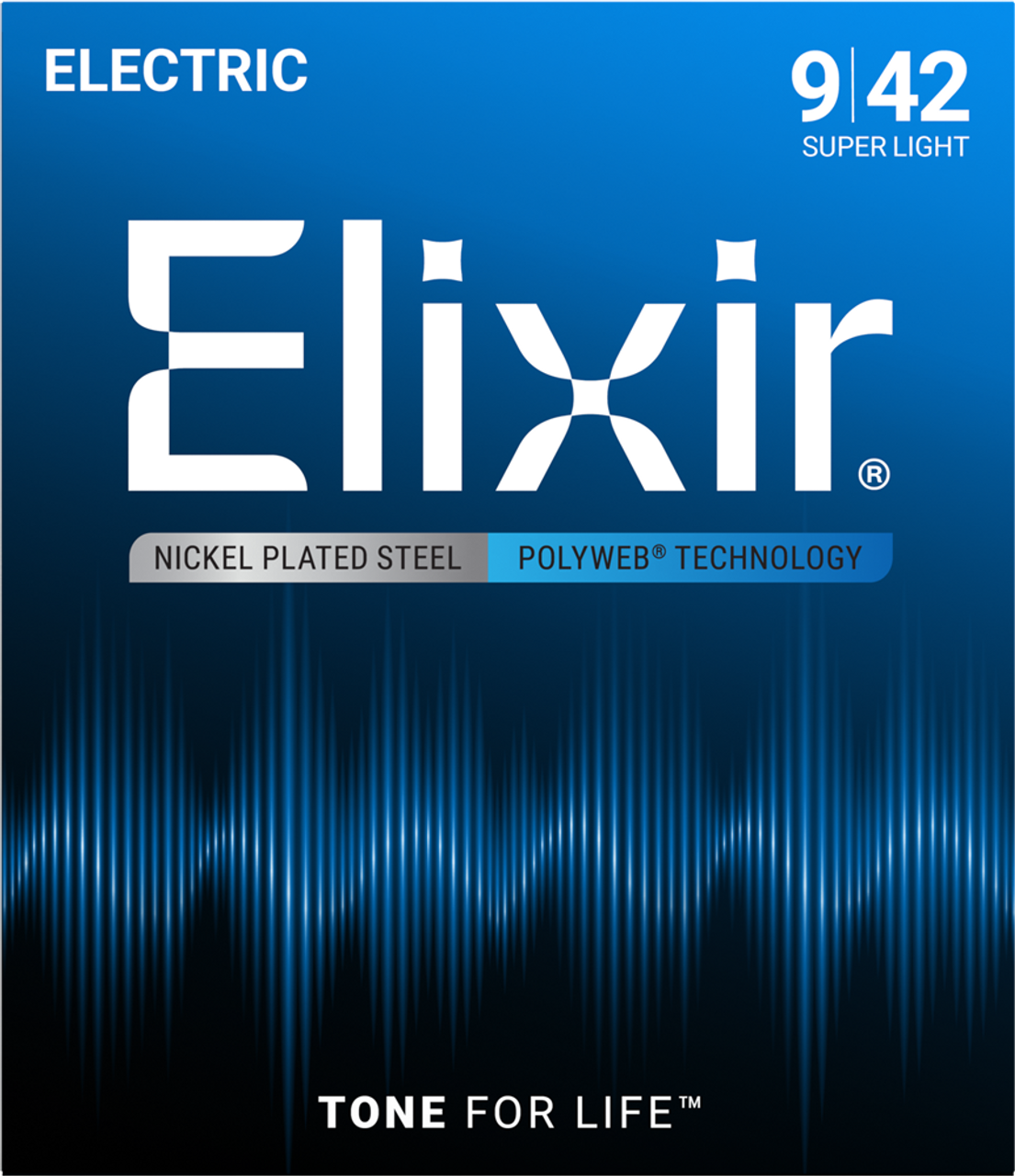Elixir Polyweb Electric Guitar Strings Nickel Plated Steel 9/10 Gauge 12000 12050 12025
